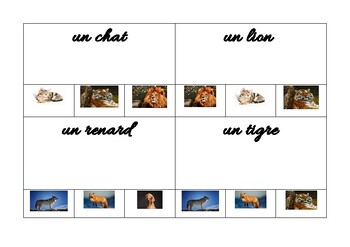 Preview of DES ANIMAUX multiple choice cards, cartes à choix multiple FRENCH FRANçAIS