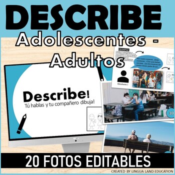 Preview of DESCRIBE Y DIBUJA! Juego Rompehielo Icebreaker  Español ELE Adolescentes Adultos