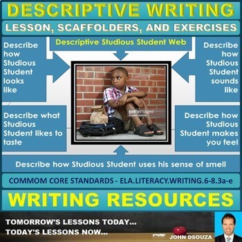 Preview of DESCRIPTIVE WRITING: LESSON AND WORKSHEETS