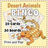 DESERT ANIMALS BINGO GAME -  Biome / Habitat Study Activit