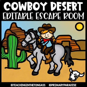 Preview of Desert Escape Room Math & ELA Printable Activities
