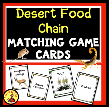 DESERT FOOD CHAINS Matching Game Cards Producers, Consumers by Science by  Sinai