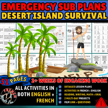 Preview of DESERT ISLAND EXPLORERS | BILINGUAL - FRENCH/ENGLISH | SUB PLANS | PBL | GAMES