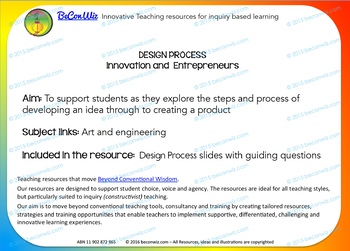 Preview of DESIGN PROCESS - Images with guiding questions