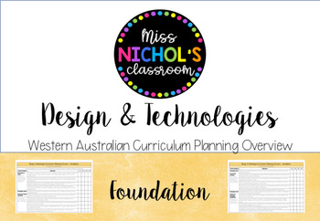 Preview of DESIGN & Technologies Planning Overview Western Australian Curriculum Foundation