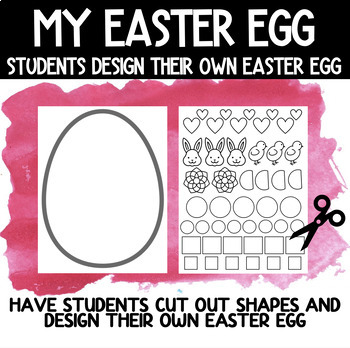 Preview of DESIGN YOUR EASTER EGG | ART ACTIVITY | CUT OUT SHAPES & GLUE ON