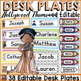 HOLLYWOOD MOVIE NIGHT CLASS DECOR: DESK/NAME PLATES: EDITABLE