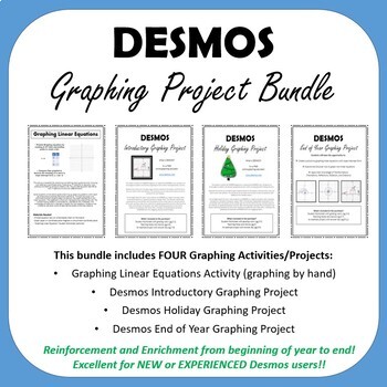 Preview of DESMOS Graphing Project Bundle (slope intercept form)