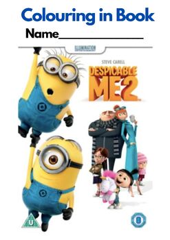 Preview of DESPICABLE ME 2 MOVIE - Colouring in Book (30 pages) UK Spelling