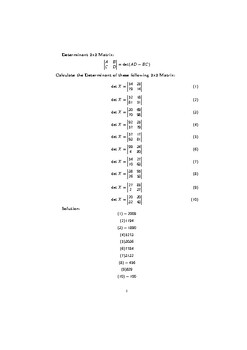 Preview of DETERMINANT OF A 2X2 MATRIX WITH SOLUTIONS