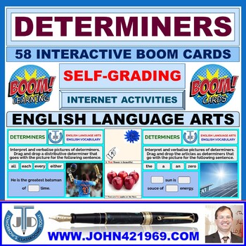 Preview of DETERMINERS: 58 BOOM CARDS