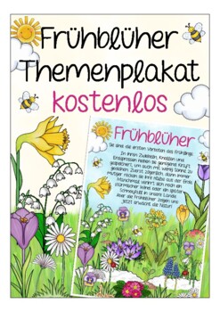 Preview of DEUTSCH OSTERN / Frühling FREE Poster Frühblüher German spring flowers
