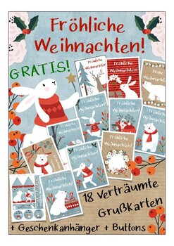 Preview of DEUTSCH Weihnachten - Kostenlose Postkarten / Poster (free German postcards)