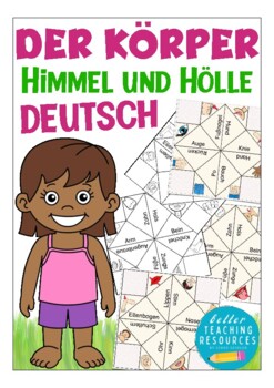 Preview of DEUTSCH der Körper (body parts Cootie Catcher) Himmel und Hölle German Spiel