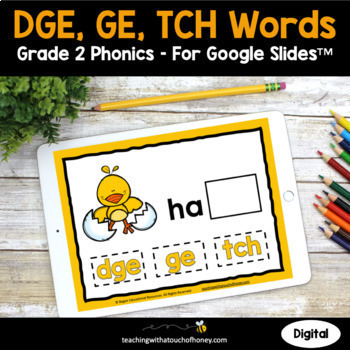 Preview of DGE, GE, and TCH Phonics Activities | 2nd Grade Phonics