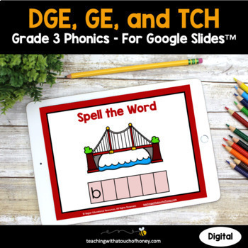 Preview of DGE, GE, and TCH Phonics Activities | 3rd Grade Phonics