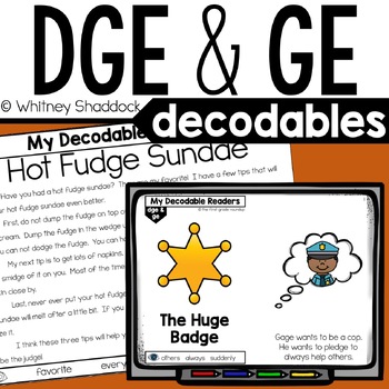 Preview of DGE Trigraph and GE 2nd Grade Decodable Readers, Books and Decodable Passages 