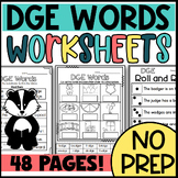 DGE Words Worksheets: Trigraphs Word & Picture Sorts, Matc