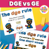 DGE and GE | Anchor Charts Spelling Activities Word Lists