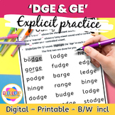 DGE or GE Worksheets | Spelling activities & Word Mapping 