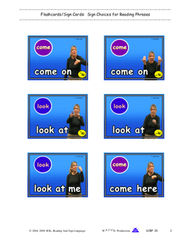 Preview of DHH ASL English Flash Cards: Sign Choices Reading Phrases | SCRP 01 | 3 pg Video
