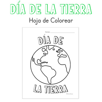 Preview of SPANISH -DÍA DE LA TIERRA Hoja de Colorear GRATIS Imprimible, Earth Day Coloring