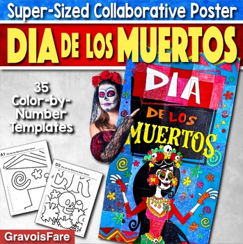 Preview of DIA DE LOS MUERTOS Collaborative Poster: DAY OF THE DEAD Sugar Skull Activity