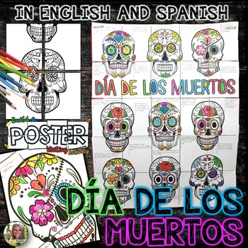 Preview of Dia De Los Muertos, Day of the Dead, Collaborative Poster, in English & Spanish