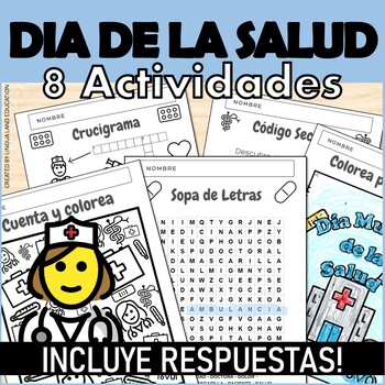 Preview of DIA MUNDIAL DE LA SALUD  8 ACTIVIDADES RESPUESTAS Español I SPY Sopa de Letras