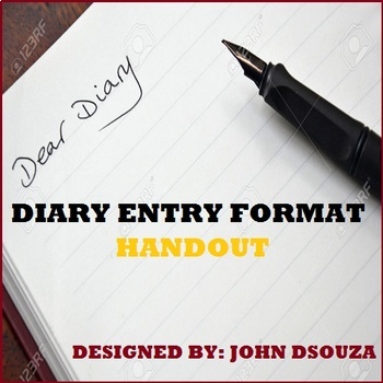 Preview of DIARY ENTRY FORMAT HANDOUT