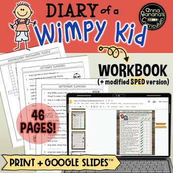 Preview of DIARY OF A WIMPY KID WORKBOOK: Digital and Print Novel Study