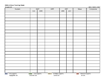DIBELS 8 Class Data Tracking Sheet - Grades 2/3 by Miss Elemeno-P