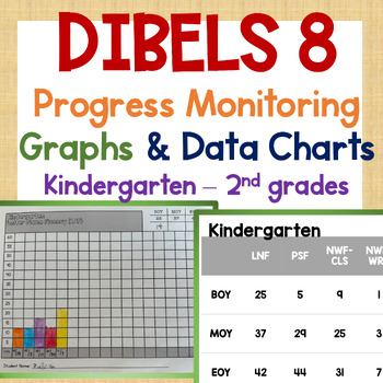 Preview of DIBELS 8 Progress Monitoring Graphs & Data Charts | K, 1st, 2nd grades