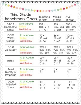 DIBELS Benchmark Goals by The Reading Bungalow | TpT