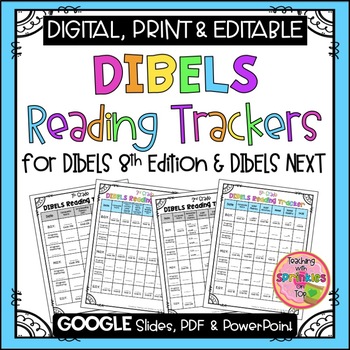 Preview of DIBELS Reading Trackers for Kinder-8th Grade- Print, Digital & Editable!