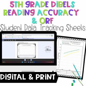 Preview of DIBELS Student Data Tracking ORF/Accuracy Bundle: 5th Grade Digital & Printable