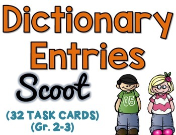 Preview of Dictionary Entries Task Cards