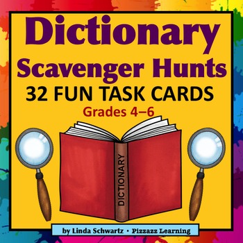 Preview of DICTIONARY SCAVENGER HUNTS TASK CARDS • GRADES 4–6