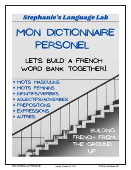 Preview of DICTIONNAIRE PERSONNEL: Let's Build a French Word Bank!
