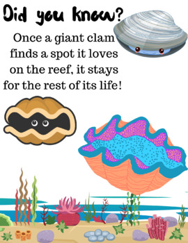 Preview of DID YOU KNOW - giant clam fun fact sheet