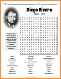 DIEGO RIVERA Biography Word Search Puzzle Worksheet Activity