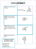 DIFFERENTIATED Adding and Subtracting Decimals and Referen
