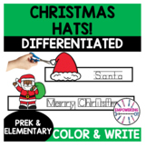 DIFFERENTIATED CHRISTMAS HATS ! fine motor, write, cut, co