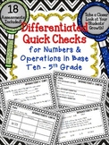 DIFFERENTIATED MATH QUICK CHECKS Numbers & Operations in B
