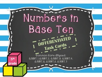 Preview of MATH TEST PREP: Numbers in Base Ten Review Task Cards {Milestones}