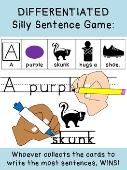Preview of DIFFERENTIATED SILLY SENTENCE HANDWRITING GAME! k12345