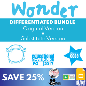 Preview of DIFFERENTIATED Wonder Movie Guide Bundle | SAVE 25%