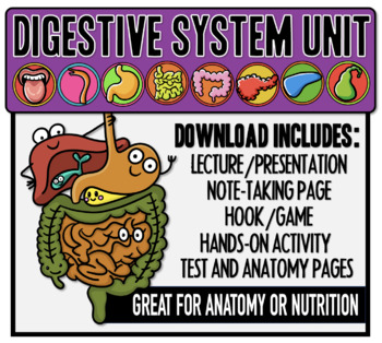 Preview of DIGESTIVE SYSTEM- Full Unit including lecture, notes, activities and test!