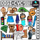 DIGI CVC Short E Words - Movable Images Clip Art Set {Educ