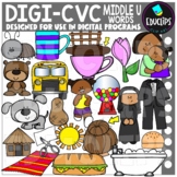 DIGI CVC Short U Words - Movable Images Clip Art Set {Educ